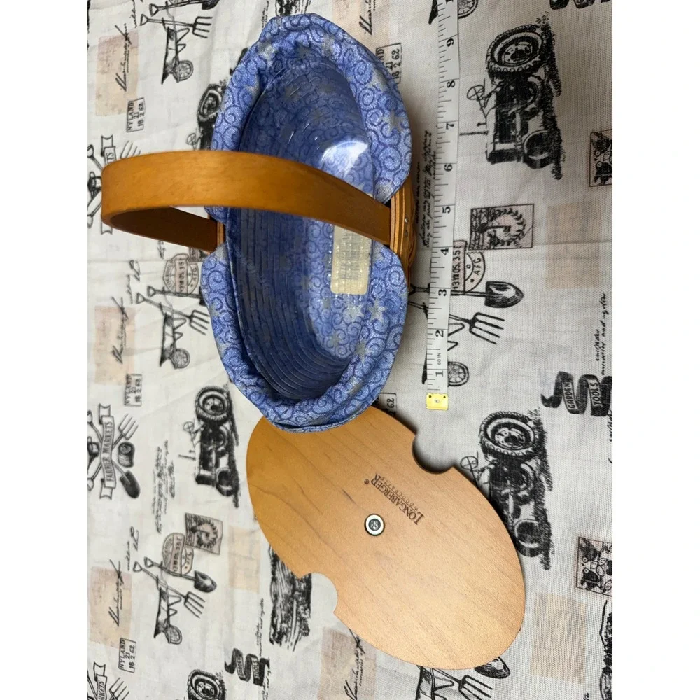 Longaberger 2000 Century Celebration Cheers Basket Lid Liner Protector Blue Star